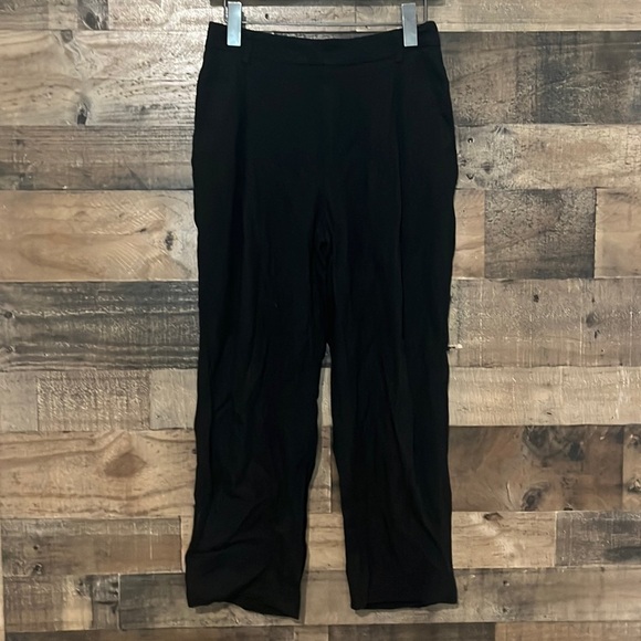Zara Black Wide Leg Cropped Pants Size Small - Picture 1 of 4